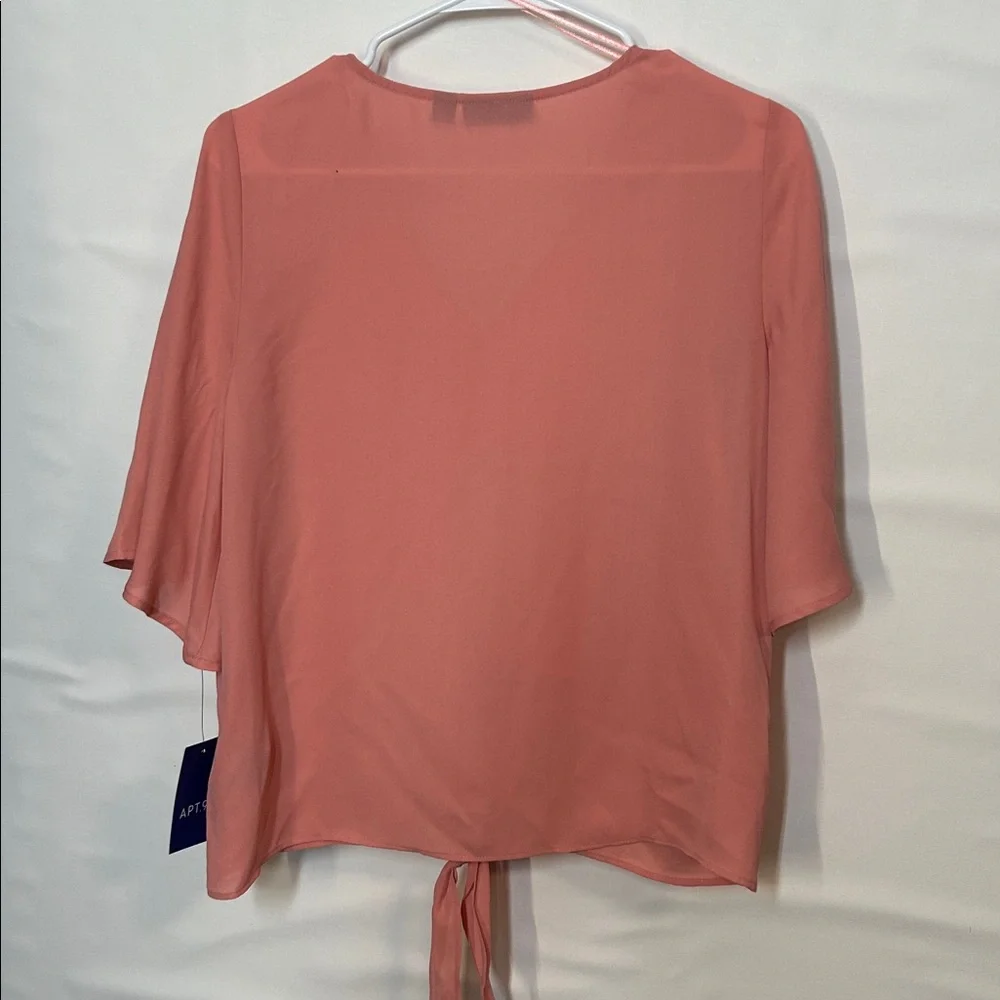 Apt. 9 Coral Button Front tie hem Blouse